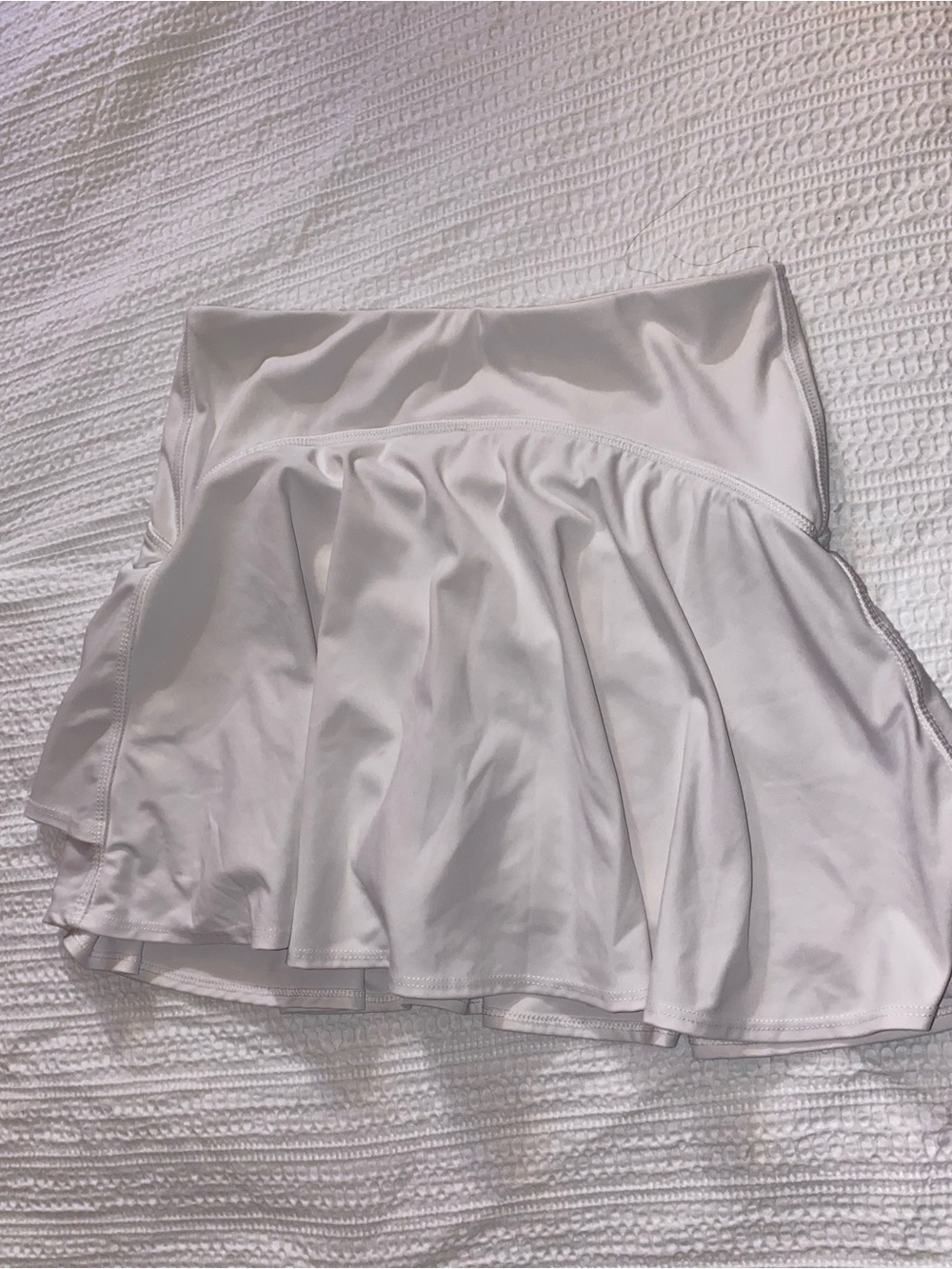 Athleta White Ruffled Mini Skirt